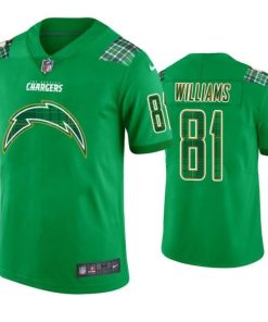 los angeles chargers 81 mike williams cheap jersey st patricks day kelly green lucky menksmox