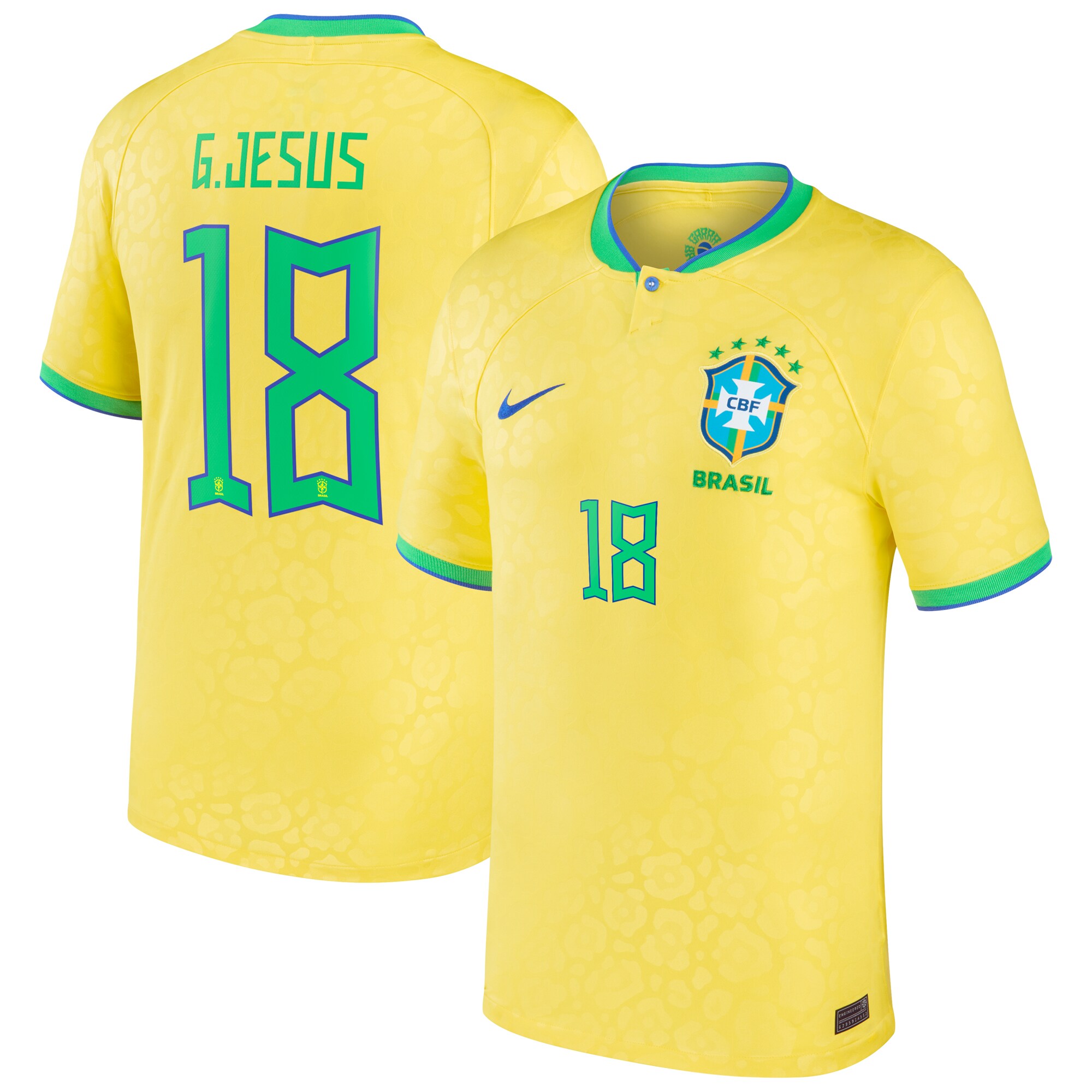 Gabriel Jesus Brazil National Team 2022/23 Home Jersey gabriel jesus brazil national team 202223 home jersey 3q3bh