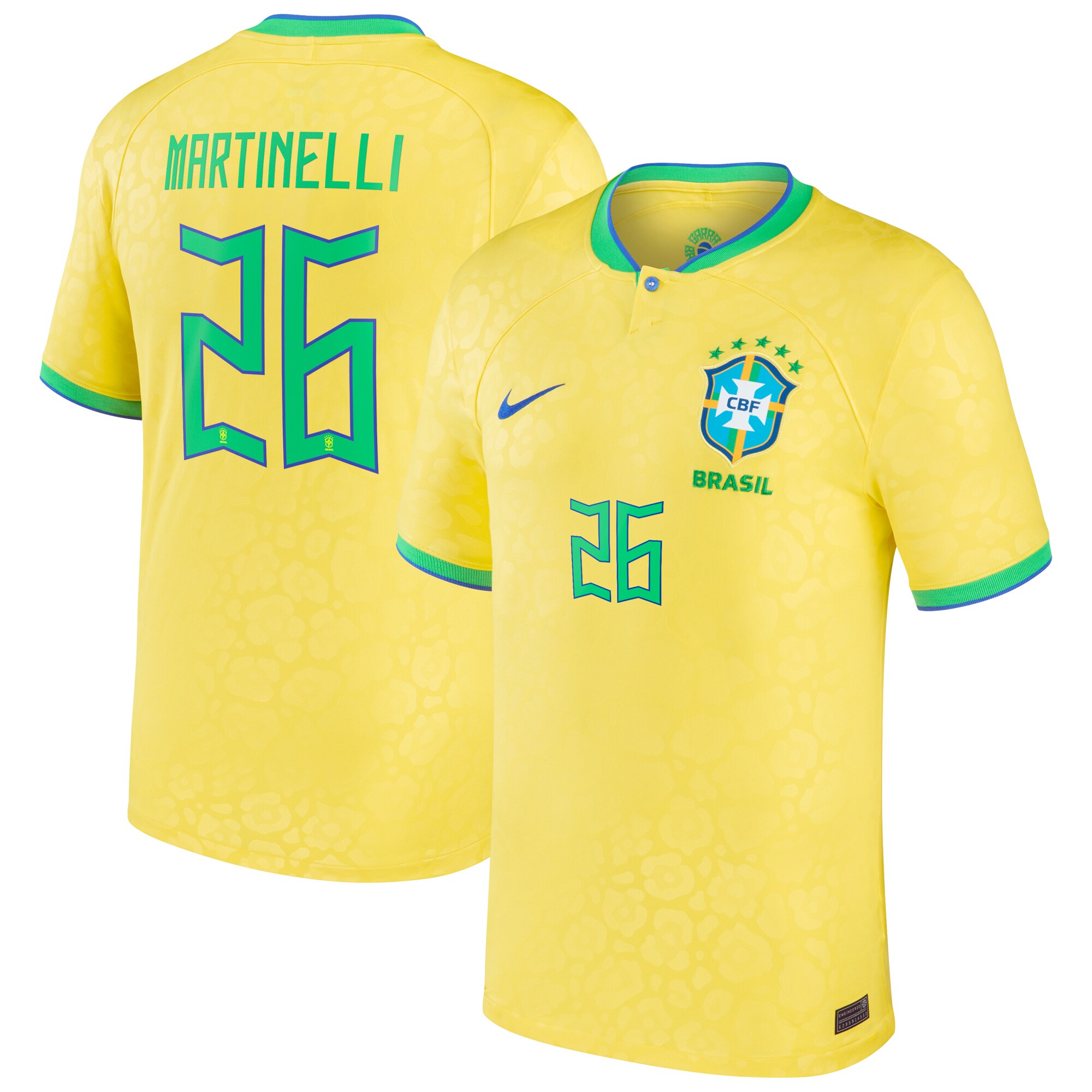 gabriel martinelli brazil national team 202223 home jersey drpf4